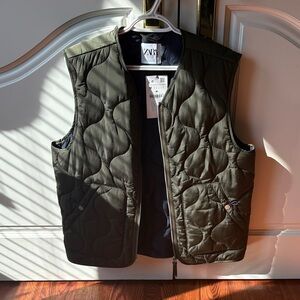 Zara Olive Quilted Vest